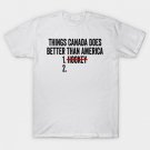 Things Canada Does Better Than America 1. Hockey 2. USA Patriot Hockey Humor T-Shirt