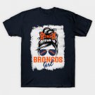 Vintage Broncos Girl Messy Bun Retro Sports Fan Team Spirit T-Shirt Vintage Broncos Girl Messy Bun Retro Sports Fan Team Spirit T-Shirt