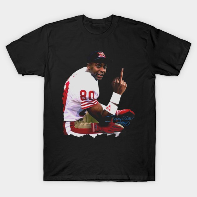 49ers Jerry Rice Angry Flipping the Bird T-Shirt