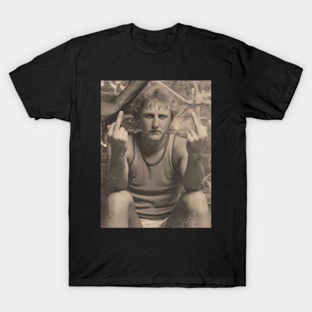 LARRY BIRD  90S BLACK WHITE T-Shirt