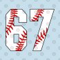 Baseball Number 67 #67 Baseball Shirt Jersey Favorite Player Biggest Fan T-Shirt