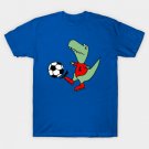 Funny Green T-rex Dinosaur Playing Soccer T-Shirt Funny Green T-rex Dinosaur Playing Soccer T-Shirt