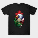 North America 2026 Cup Soccer Eagle Jaguar Maple Leaf T-Shirt