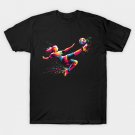 Colorful Female Soccer Player Kicking Ball Sports Girls T-Shirt Colorful Female Soccer Player Kicking Ball Sports Girls T-Shirt