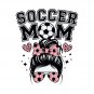Soccer Mom Messy Bun with Leopard Hearts T-Shirt
