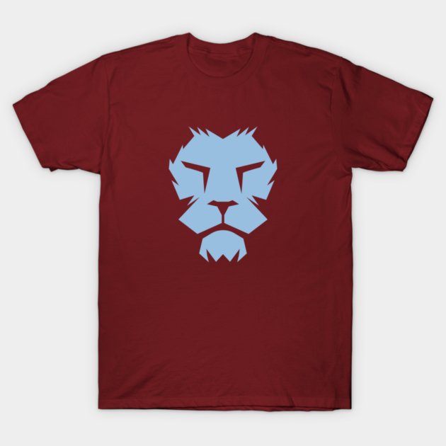 Claret and Blue Lion Face T-Shirt