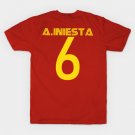 La Furia Roja - Andres Iniesta #6 - Front and Back T-Shirt