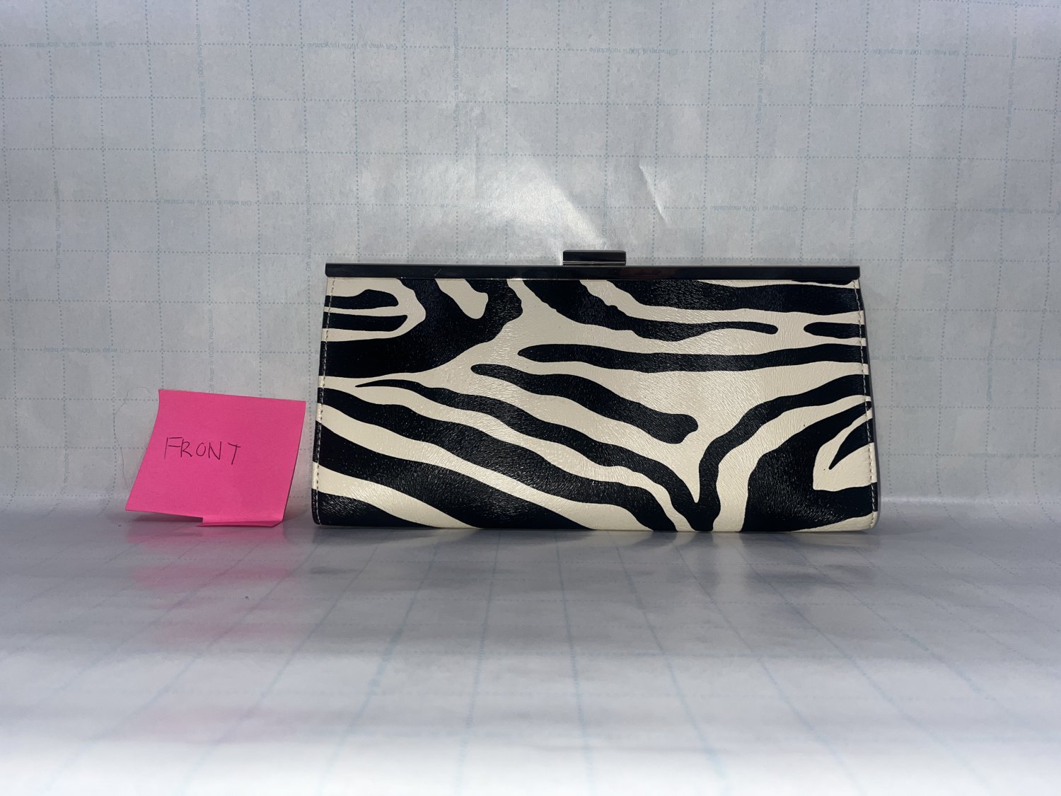 Leather Zebra Print Clutch