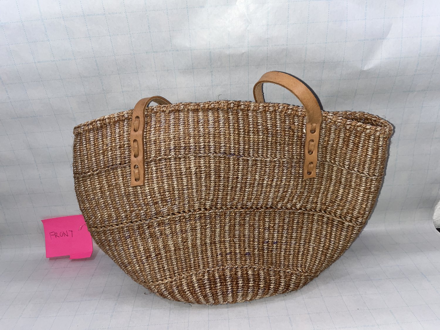 Striped Woven Shoulder Tote