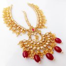 Premium Indian Polki Bridal Fashion Jewelry Ethnic Pearl Matha Patti Head Chain