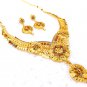 Indian Gold Plated Designer Necklace Earrings Set Ethnic Bridal Fashion Jewelry