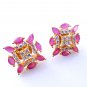 Indian Bollywood Wedding Goldtone Stud Fashion Jewelry Ethnic AD CZ Earrings Set