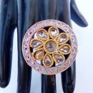 Indian Women CZ Rings Adjustable Gold Tone Traditional Enamel Fashion Jewellery Indian Women CZ Rings Adjustable Gold Tone Traditional Enamel Fashion Jewellery