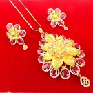 Indian Fashion Jewelry Ethnic Earrings AD CZ Necklace Victorian Ruby Pendant Set Indian Fashion Jewelry Ethnic Earrings AD CZ Necklace Victorian Ruby Pendant Set