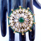 Ethnic Indian Women BRIDAL Fashion Jewelry Gold Plated KUNDAN Rings Adjustable