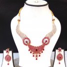Bollywood indian Gold Plated Ethnic AD CZ Jewelry Earrings Necklace Bridal Set Bollywood indian Gold Plated Ethnic AD CZ Jewelry Earrings Necklace Bridal Set