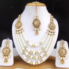 Indian Bollywood Necklace Earrings Tikka Fashion Gold Plated Wedding Jewelry Set Indian Bollywood Necklace Earrings Tikka Fashion Gold Plated Wedding Jewelry Set