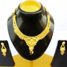 Ethnic 22k Necklace South Indian Bridal Fashion Jewelry Gold Plated Earrings Set Ethnic 22k Necklace South Indian Bridal Fashion Jewelry Gold Plated Earrings Set