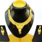 Ethnic 22k Necklace South Indian Bridal Fashion Jewelry Gold Plated Earrings Set