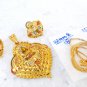 EARRINGS 22k GOLD PLATED SET BOLLYWOOD Fashion INDIAN JEWELRY CHAIN PENDANT PD2