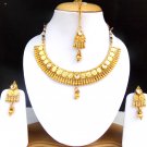 Bollywood Gold Plated Kundan Choker Bridal Necklace Earrings Indian Jewelry Sets