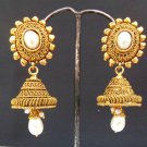 Bollywood Gold Plated Indian Bridal Fashion Jewelry Kundan Jhumka Earrings Set Bollywood Gold Plated Indian Bridal Fashion Jewelry Kundan Jhumka Earrings Set
