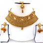Bollywood Dulhan Choker Jewelry Ethnic Indian Kundan Necklace Earrings Tikka Set