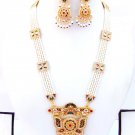 Indian Designer Bollywood Gold Plated Fashion Bridal Pearl Jewelry Necklace Set Indian Designer Bollywood Gold Plated Fashion Bridal Pearl Jewelry Necklace Set