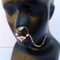 Gold Plated Nose Ring Indian Nath For Pierced Jewelry Bridal Hoop With Ear Chain