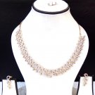 Asian Indian Wedding Jewelry Ethnic Gold Plated Fashion AD Necklace Earrings Set Asian Indian Wedding Jewelry Ethnic Gold Plated Fashion AD Necklace Earrings Set