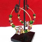 South Indian Traditional Gold Plated Kundan Hoop Earrings for Girls and Women South Indian Traditional Gold Plated Kundan Hoop Earrings for Girls and Women