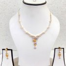 Gorgeous Ethnic Indian Women Fashion Jewelry Golden AD CZ Necklace Earrings Set