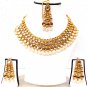 Ethnic Indian Dulhan Choker Tikka Jewelry Gold Tone Women Necklace Earrings Set