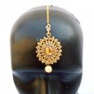 Indian Fashion Jewelry Ethnic Gold Tone Maang Tikka Cz Pearl Head Decoration H15 Indian Fashion Jewelry Ethnic Gold Tone Maang Tikka Cz Pearl Head Decoration H15