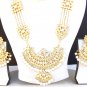 Bollywood Kundan Gold Plated Long Necklace & Earrings Indian Bridal Jewelry Set