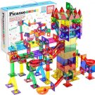 PicassoTiles 100pc Magnetic Marble Run Set with Racing Track Tiles Funnels