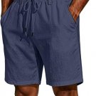 Men's Linen Shorts Lightweight Cotton Breathable Casual Shorts for Men