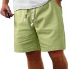 Comdecevis Men's Linen Shorts Casual Elastic Waist Drawstring Summer