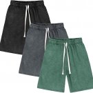 Flygo Men's 3 Pack Athletic Sweat Shorts Acid Washed Cotton Elastic Waist Flygo Men's 3 Pack Athletic Sweat Shorts Acid Washed Cotton Elastic Waist