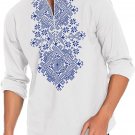 COOFANDY Men's Henley Shirt Vyshyvanka Long Sleeve African Print Shirts