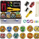 Gyro Battling Set, 12 Spinning Tops, 3 Launchers 1 Grip 3 Middle Rings and 4 Bases,