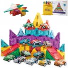 93 PCS Magnetic Tiles Mini Magnetic Building Tiles with Cars, Travel