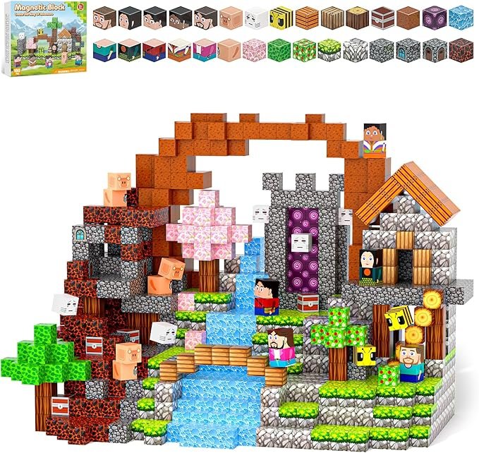 100PCS Magnetic Blocks, Magnetic Building Cube Set for Kids Ages 3+,