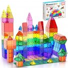 PicassoTiles 60 Piece Set 60pcs Magnet Building Tiles Clear Magnetic 3D