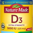 Nature Made Vitamin D3 5000 IU (125 mcg) Softgels, Extra Strength Vitamin D