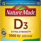 Nature Made Vitamin D3 5000 IU (125 mcg) Softgels, Extra Strength Vitamin