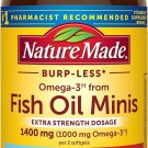 Nature Made Extra Strength Burp Less Fish Oil Omega 3 Supplements 1400