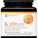 Youtheory K2D3 - Vitamin D3 & K2 Supplement for Bone, Heart & Immune Youtheory K2D3 - Vitamin D3 & K2 Supplement for Bone, Heart & Immune