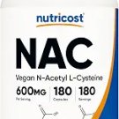 Nutricost N-Acetyl L-Cysteine (NAC) 600mg, 180 Capsules - Non-GMO, Gluten Free Nutricost N-Acetyl L-Cysteine (NAC) 600mg, 180 Capsules - Non-GMO, Gluten Free