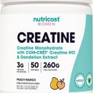 Nutricost Creatine Monohydrate Powder for Women, Micronized, Peach Nutricost Creatine Monohydrate Powder for Women, Micronized, Peach
